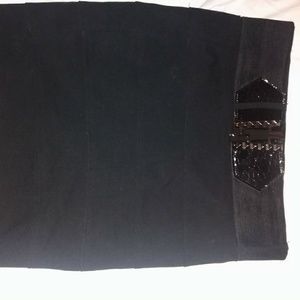 Black sexy skirt with belt